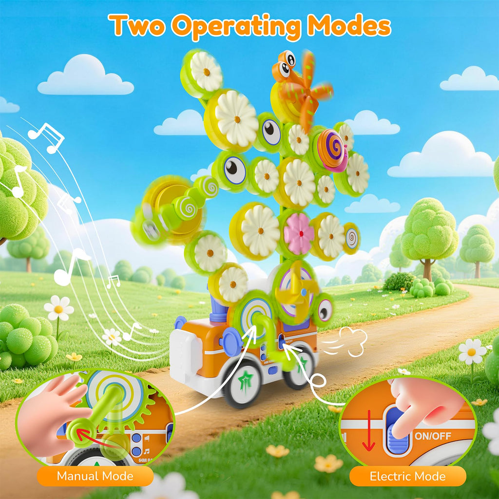 STEM Gears Construction Set with Lights, Music & Dual Modes