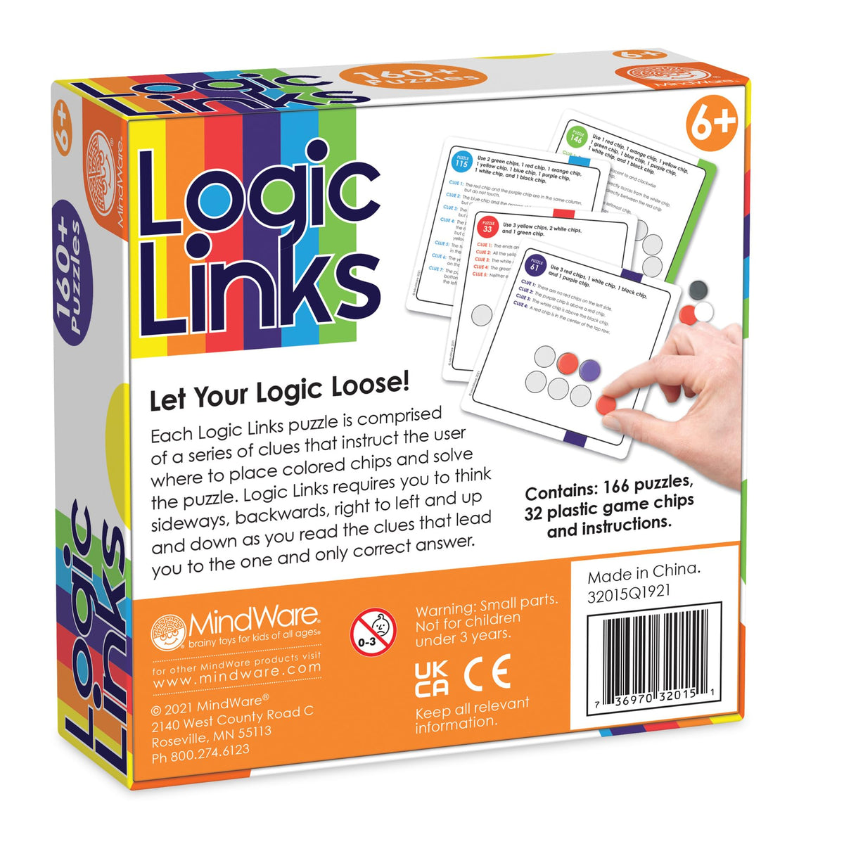 MindWare Logic Links Brain Teaser Game with 166 Challenges