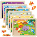 SYNARRY 6-Pack Wooden Jigsaw Puzzles for Kids Ages 4–6