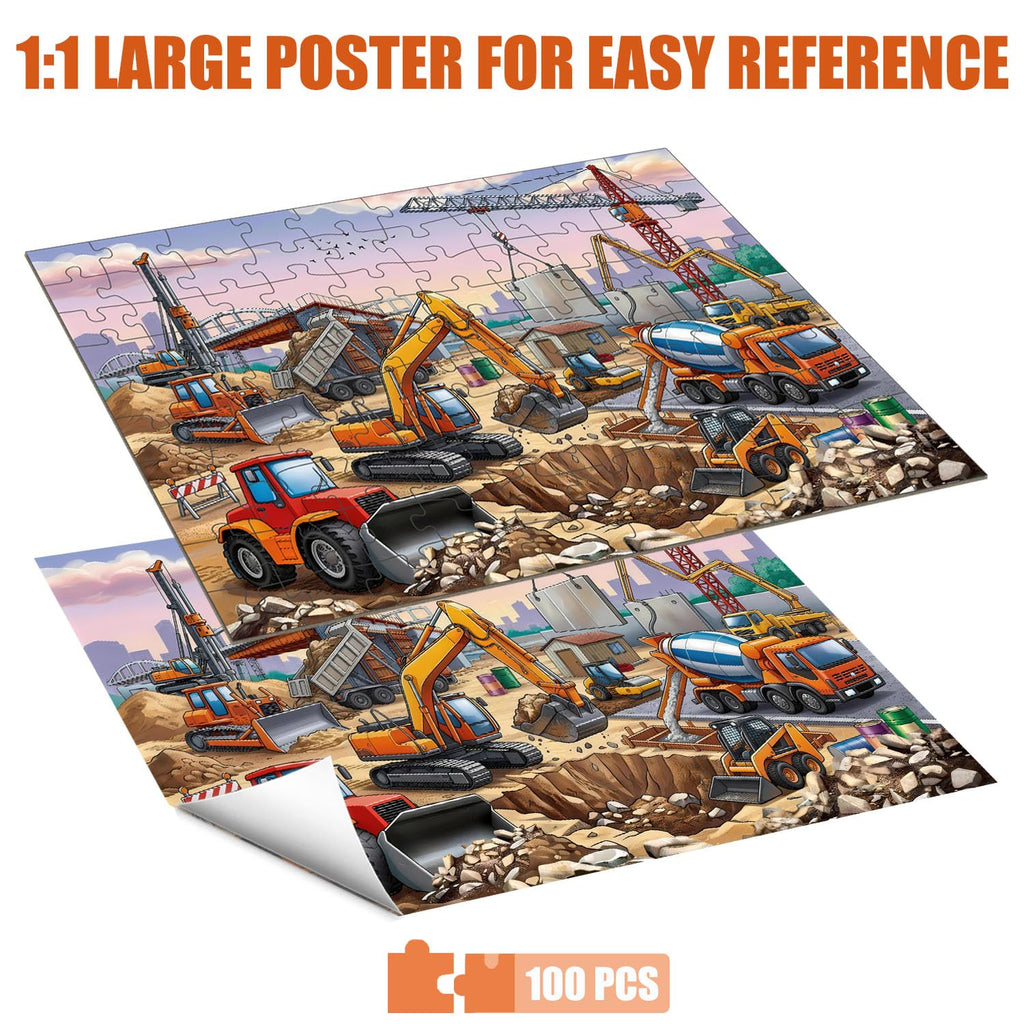 RANSUNN 100-Piece Jigsaw Puzzle for Kids & Family Play
