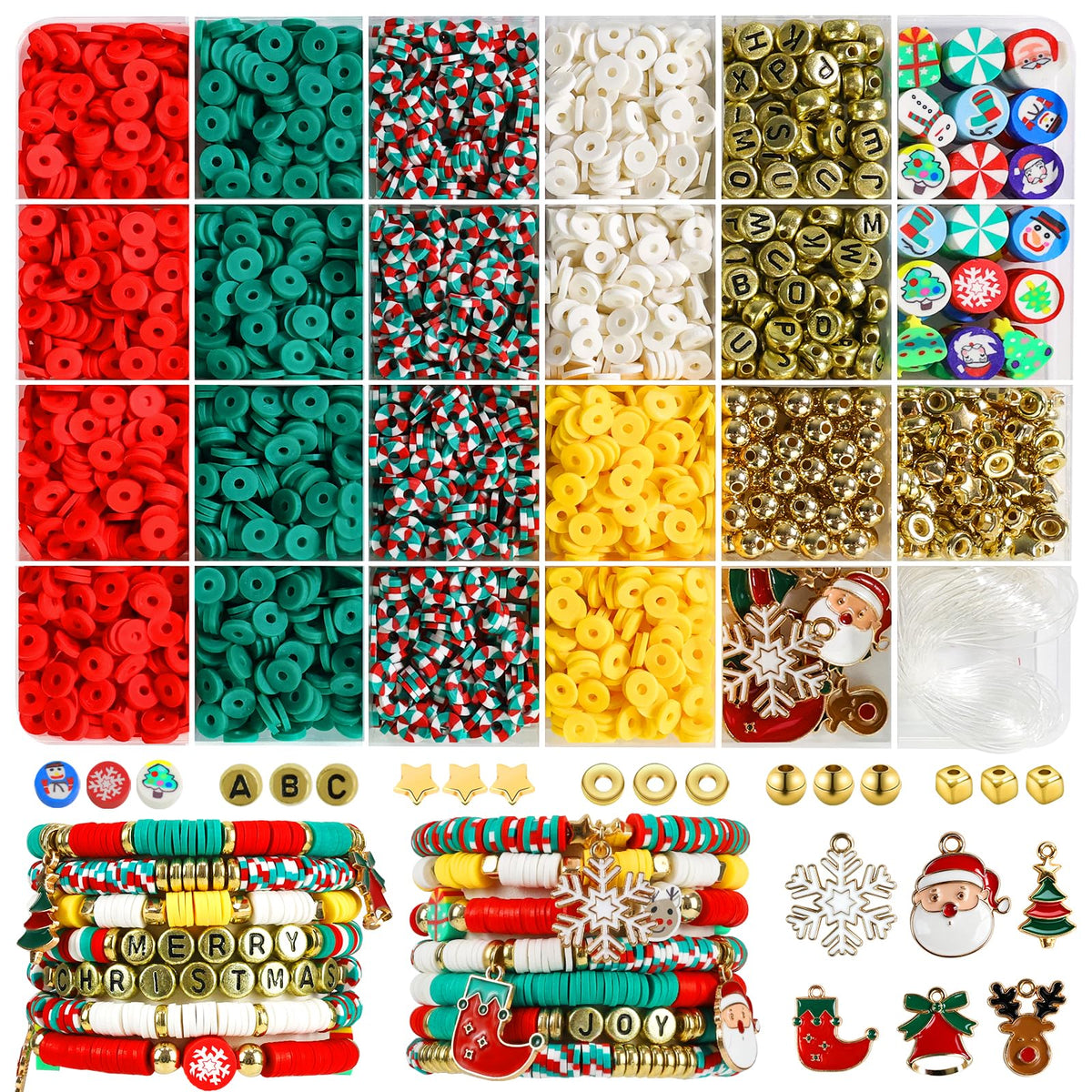 5100-Piece Clay Bead Bracelet Making Kit with Charms