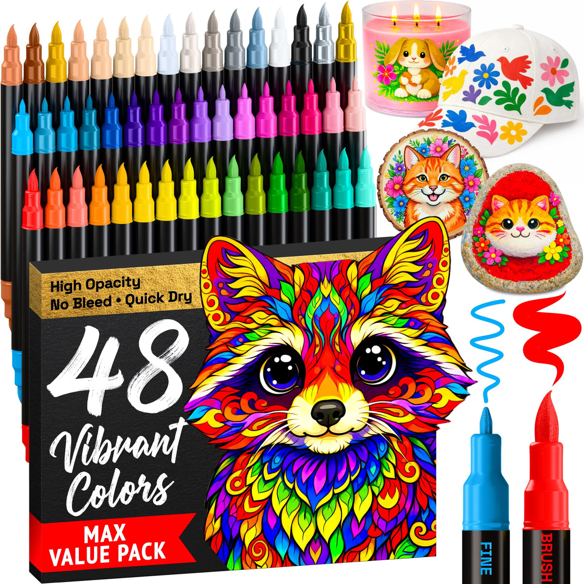 ARTISTRO Dual-Tip Acrylic Paint Markers for Drawing