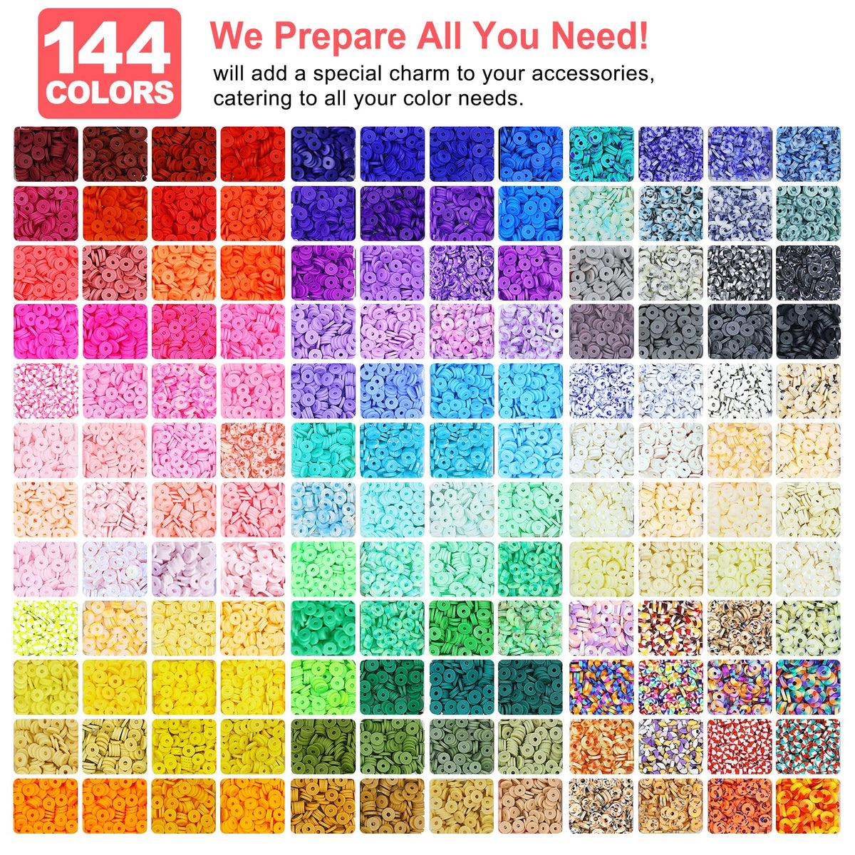 5100-Piece Clay Bead Bracelet Making Kit with Charms