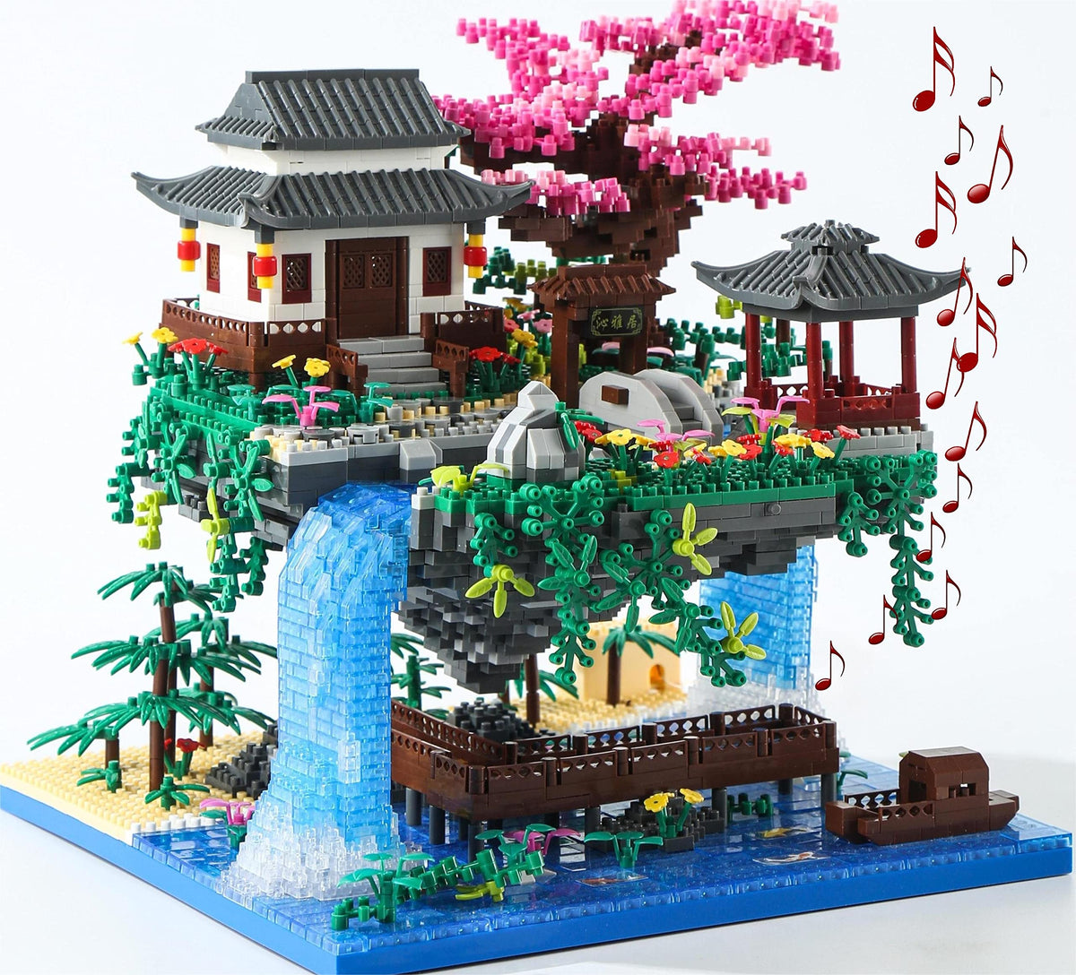 3320-Piece Cherry Blossom Tree House Building Set with Lights