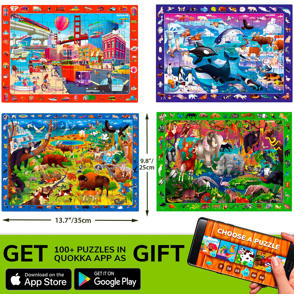 4-Pack 60-Piece Jigsaw Puzzles for Kids Ages 4–8