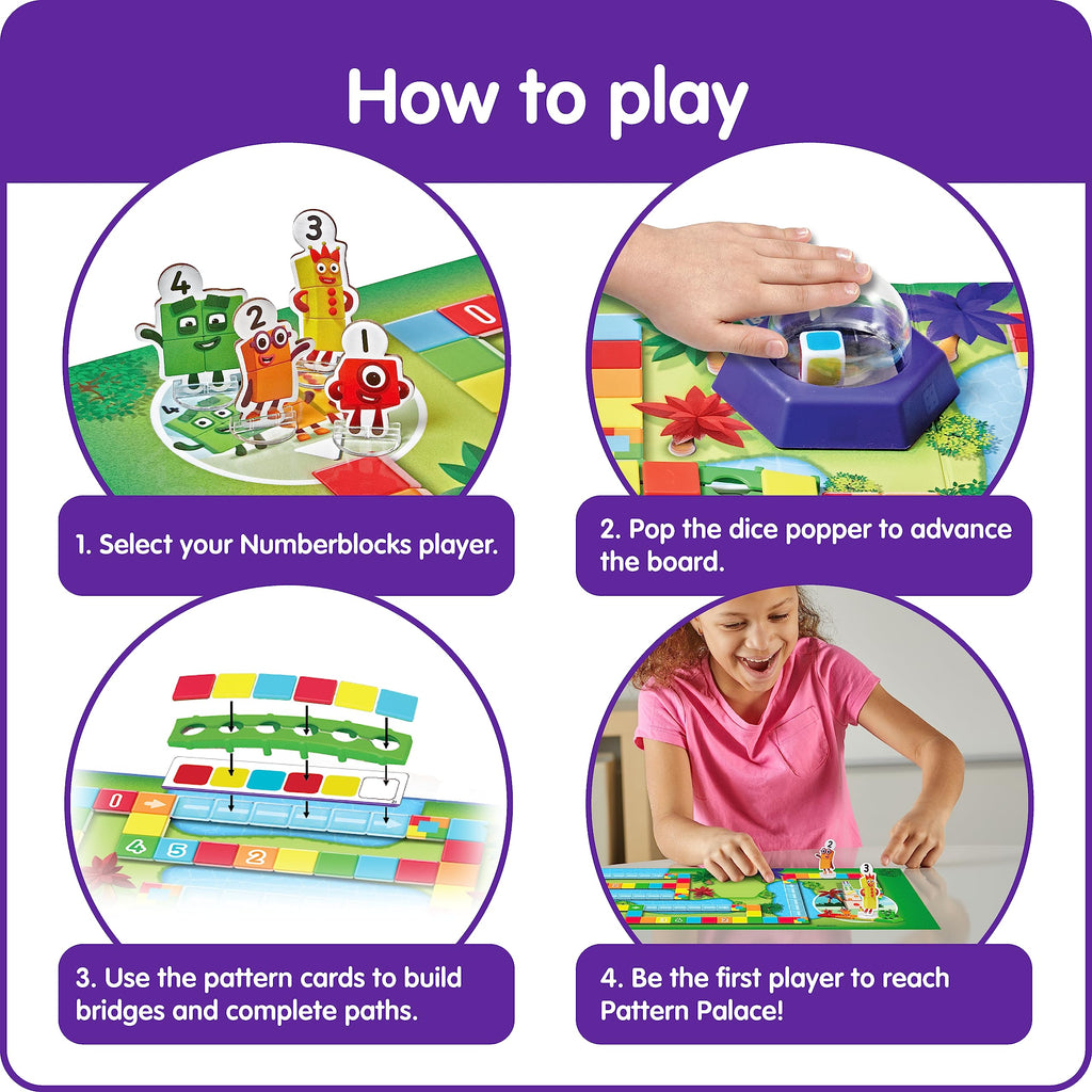 hand2mind Numberblocks Race to Pattern Palace Board Game