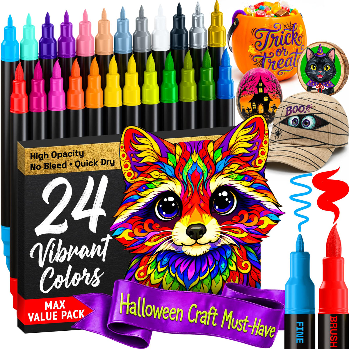 ARTISTRO Dual-Tip Acrylic Paint Markers for Drawing