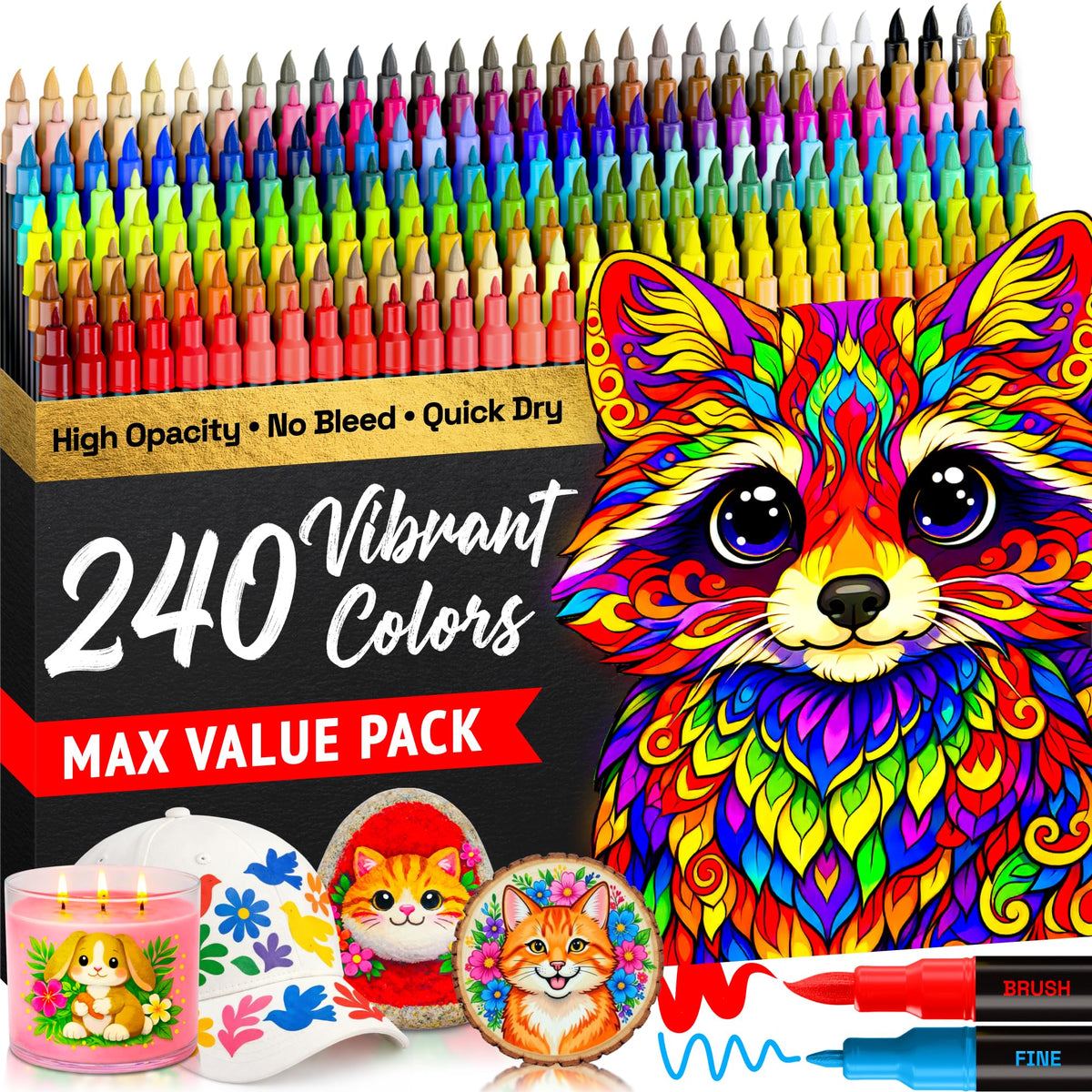 ARTISTRO Dual-Tip Acrylic Paint Markers for Drawing