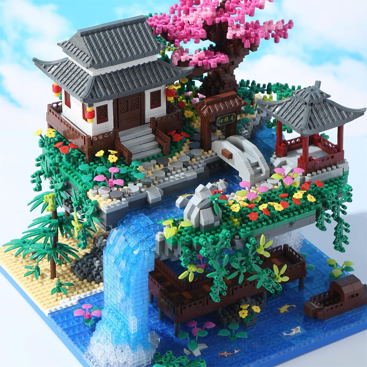 3320-Piece Cherry Blossom Tree House Building Set with Lights